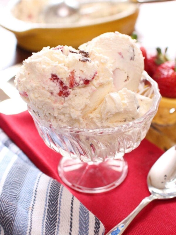 Strawberry Chocolate Chunk Ice Cream |One Dish Kitchen
