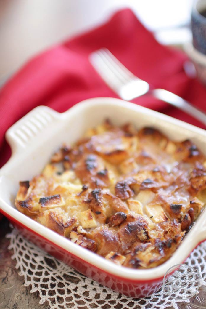 Croissant Breakfast Bread Pudding For One - One Dish Kitchen