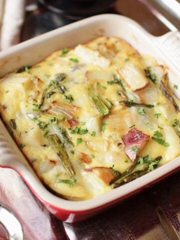 Roasted Potato and Asparagus Crustless Quiche For One
