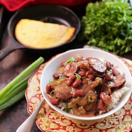 Slow Cooker Red Beans and RIce For One | One Dish Kitchen