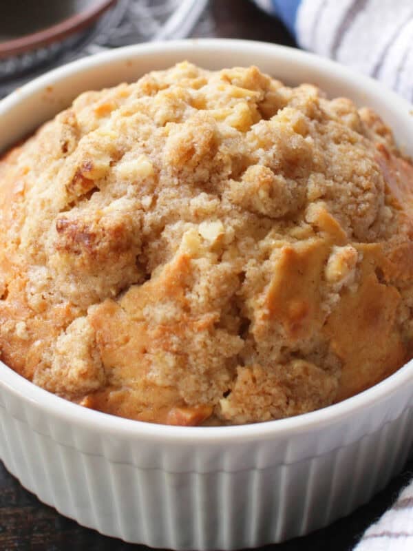 a single maple muffin in a ramekin.