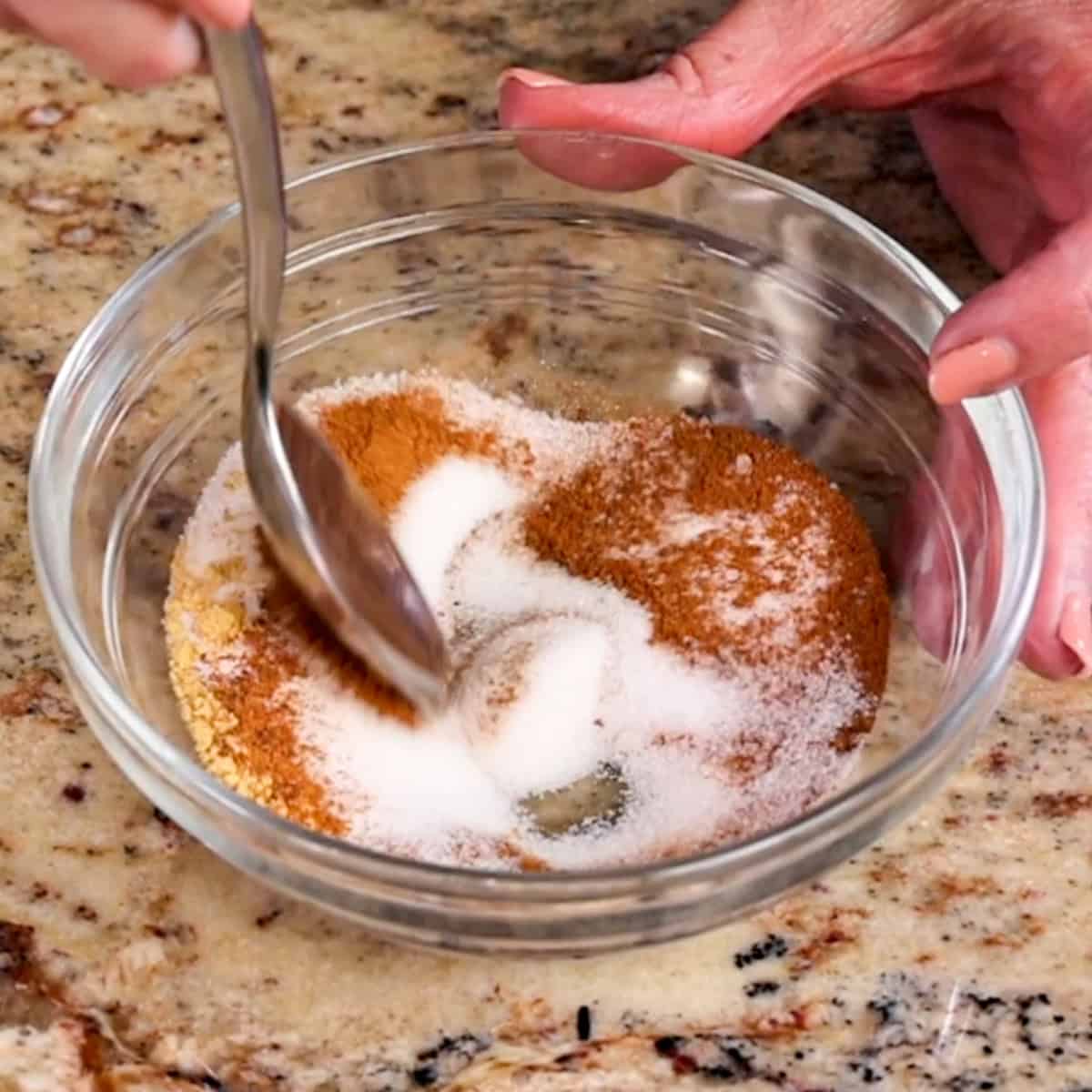 pumpkin pie spices in a small bowl.