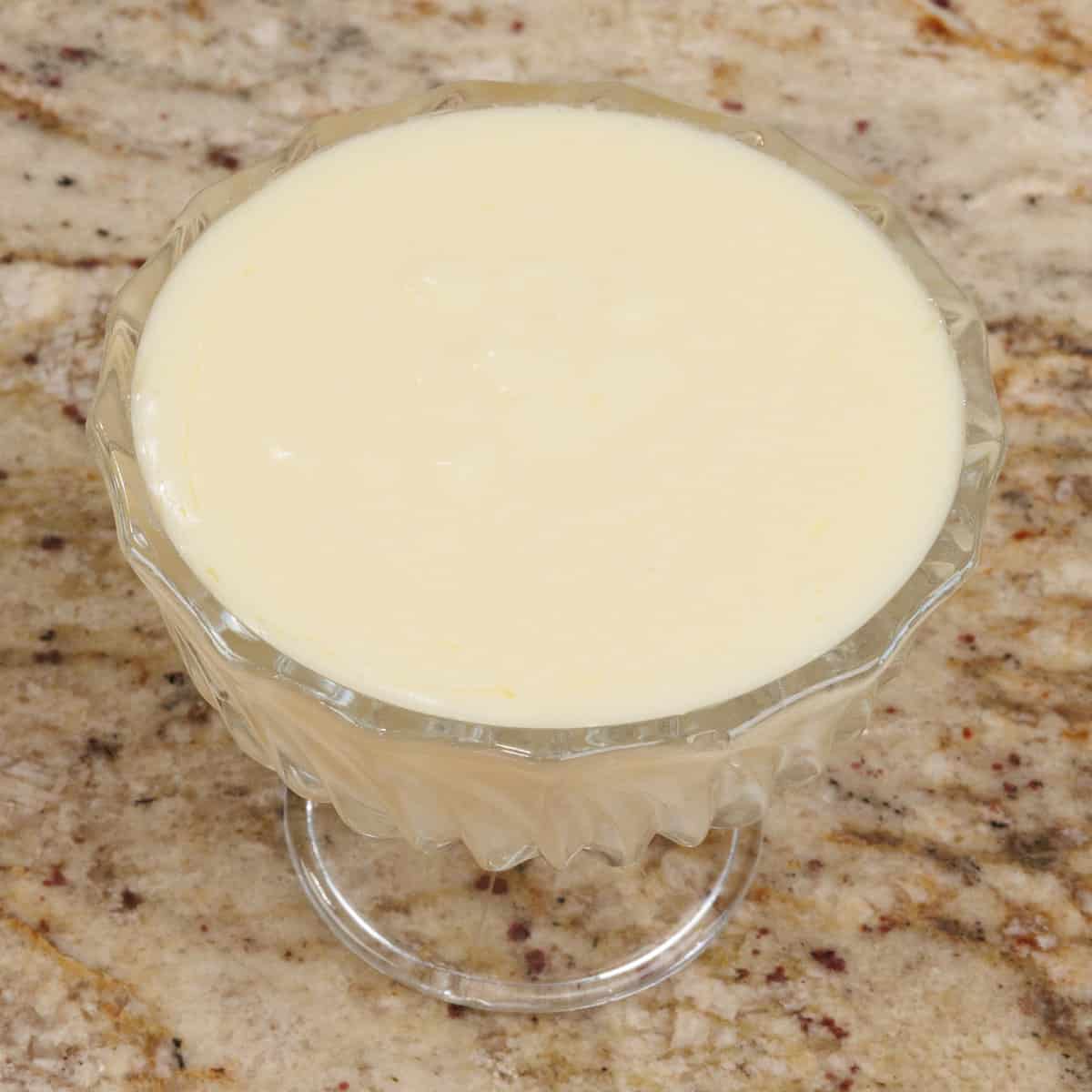 homemade vanilla pudding in a dessert bowl