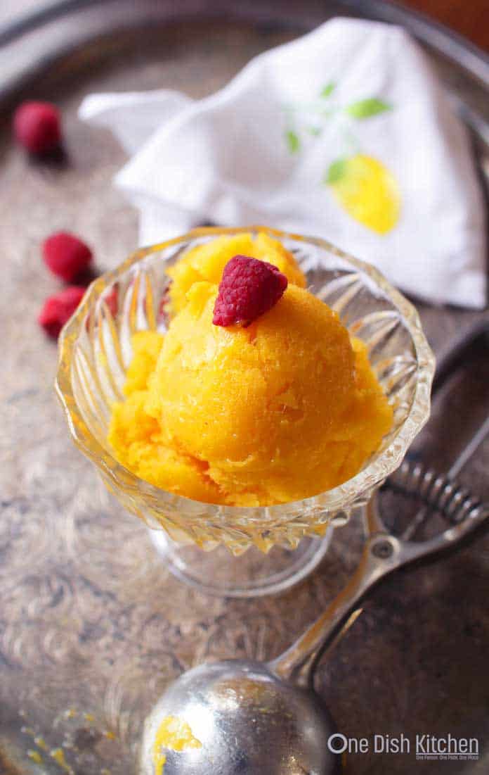 Healthy Mango Sorbet Recipe | Single Serving | One Dish Kitchen