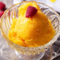 Homemade Raspberry Mango Sorbet