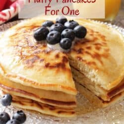 a small batch of fluffy pancakes on a plate.
