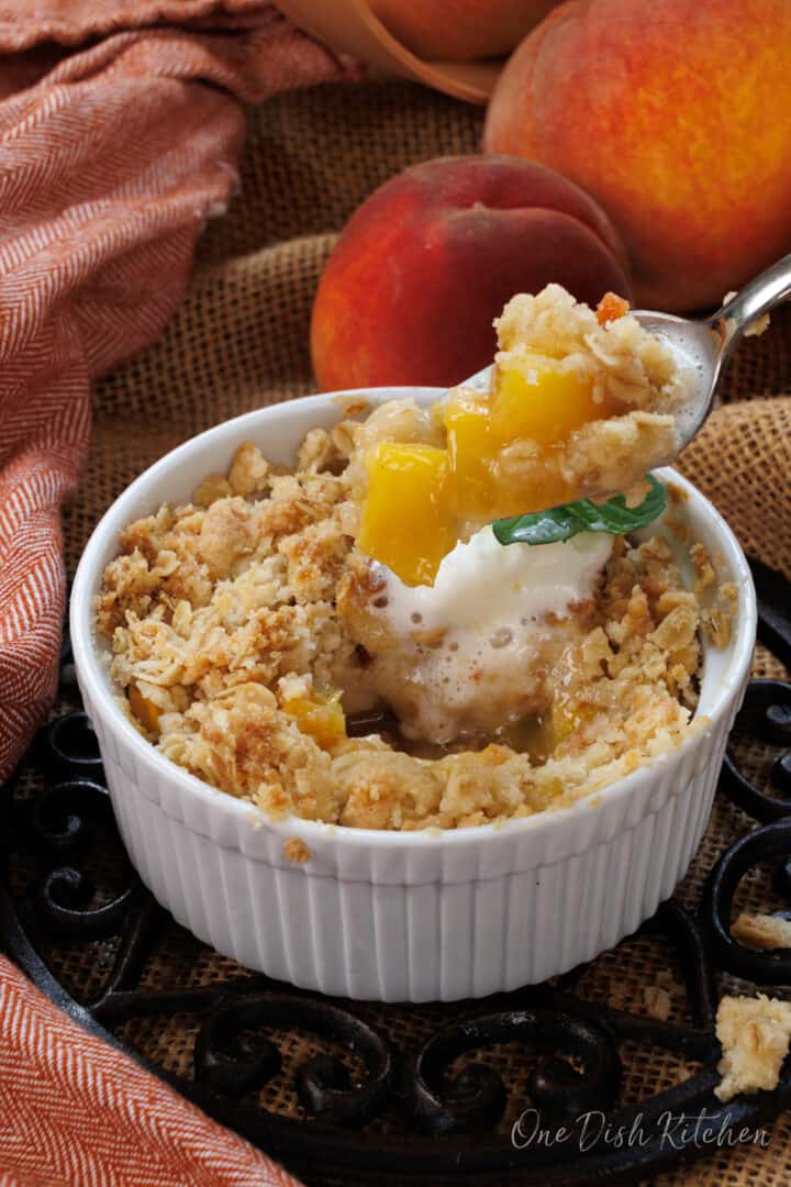 Peach Crisp For One - One Dish Kitchen