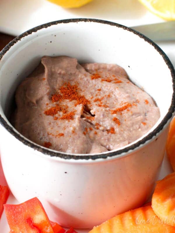 a single serving of black bean made with canned black beans in a bowl.