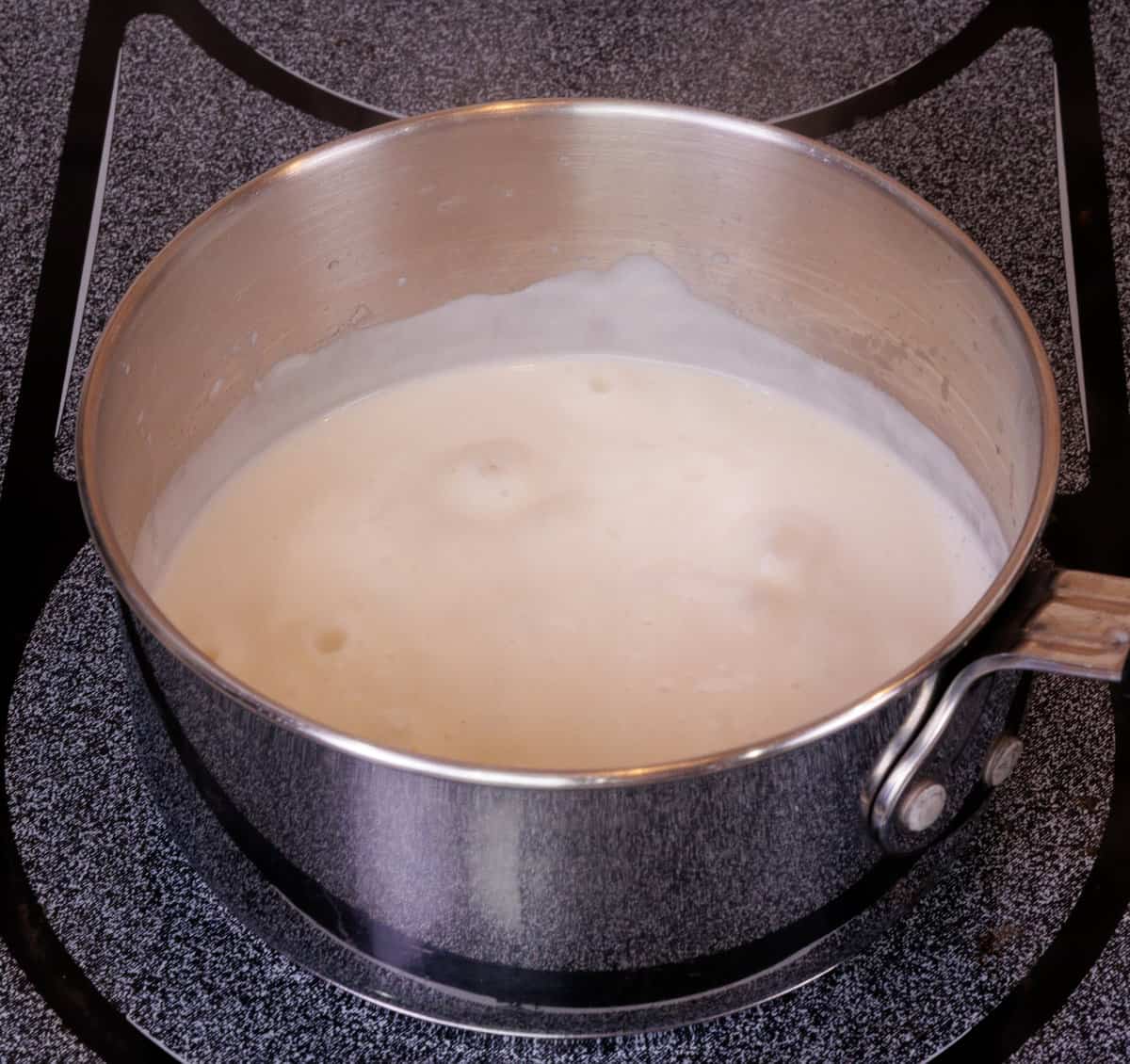 milk and flour whisked together in a saucepan