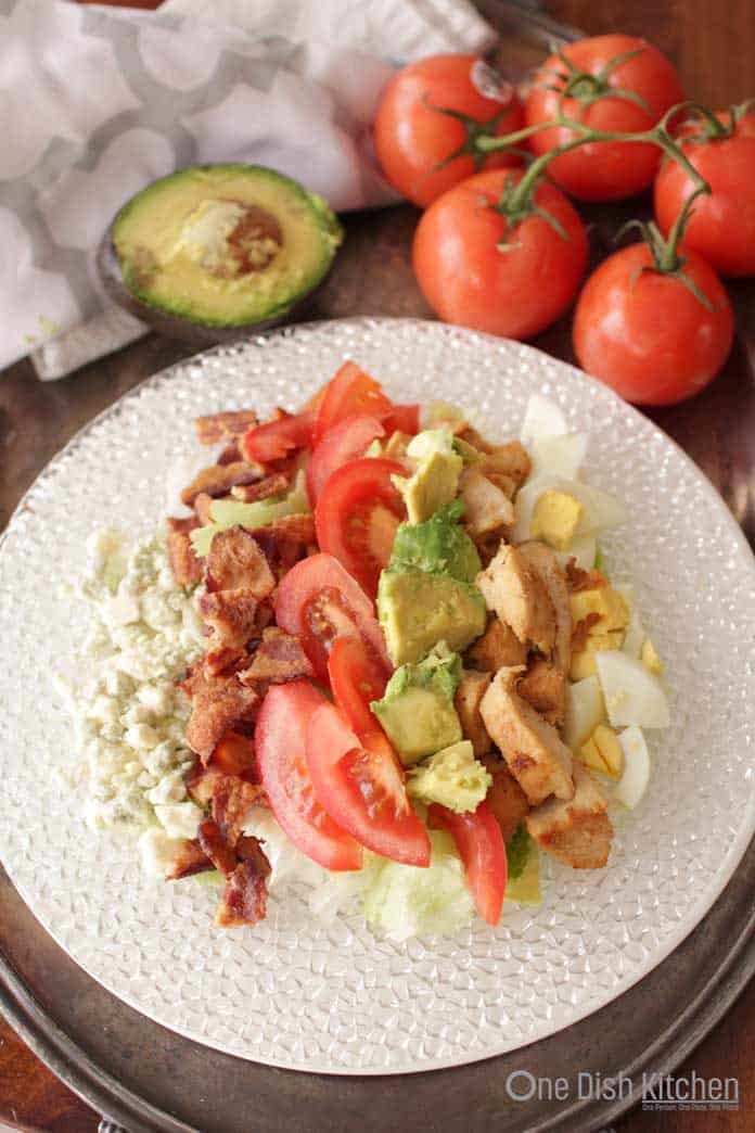 Cobb Salad on a plate | One Dish Kitchen