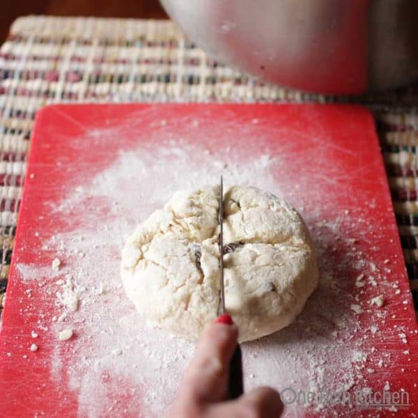 Making an "X" on Irish Soda Bread Dough | One Dish Kitchen