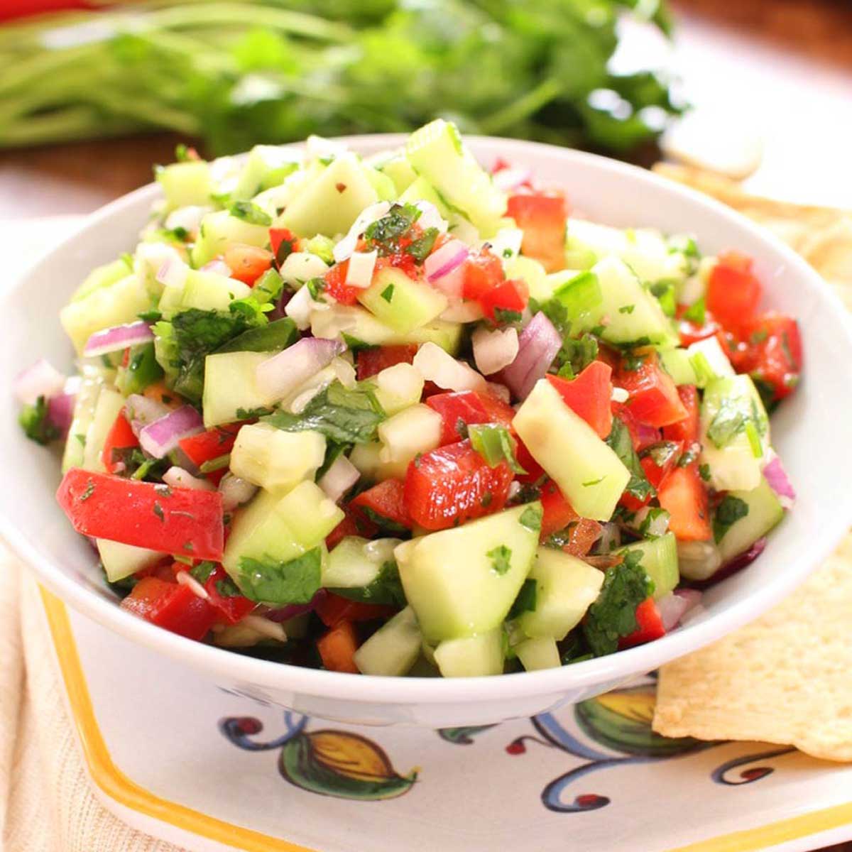 Cucumber Salsa Recipe Small Batch One Dish Kitchen