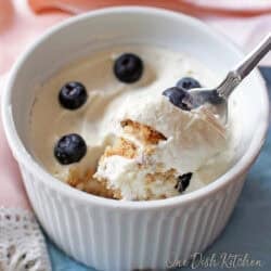 a single serving icebox cake in a ramekin.