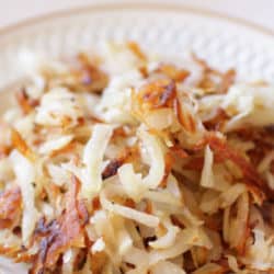 a plate of hash browns.