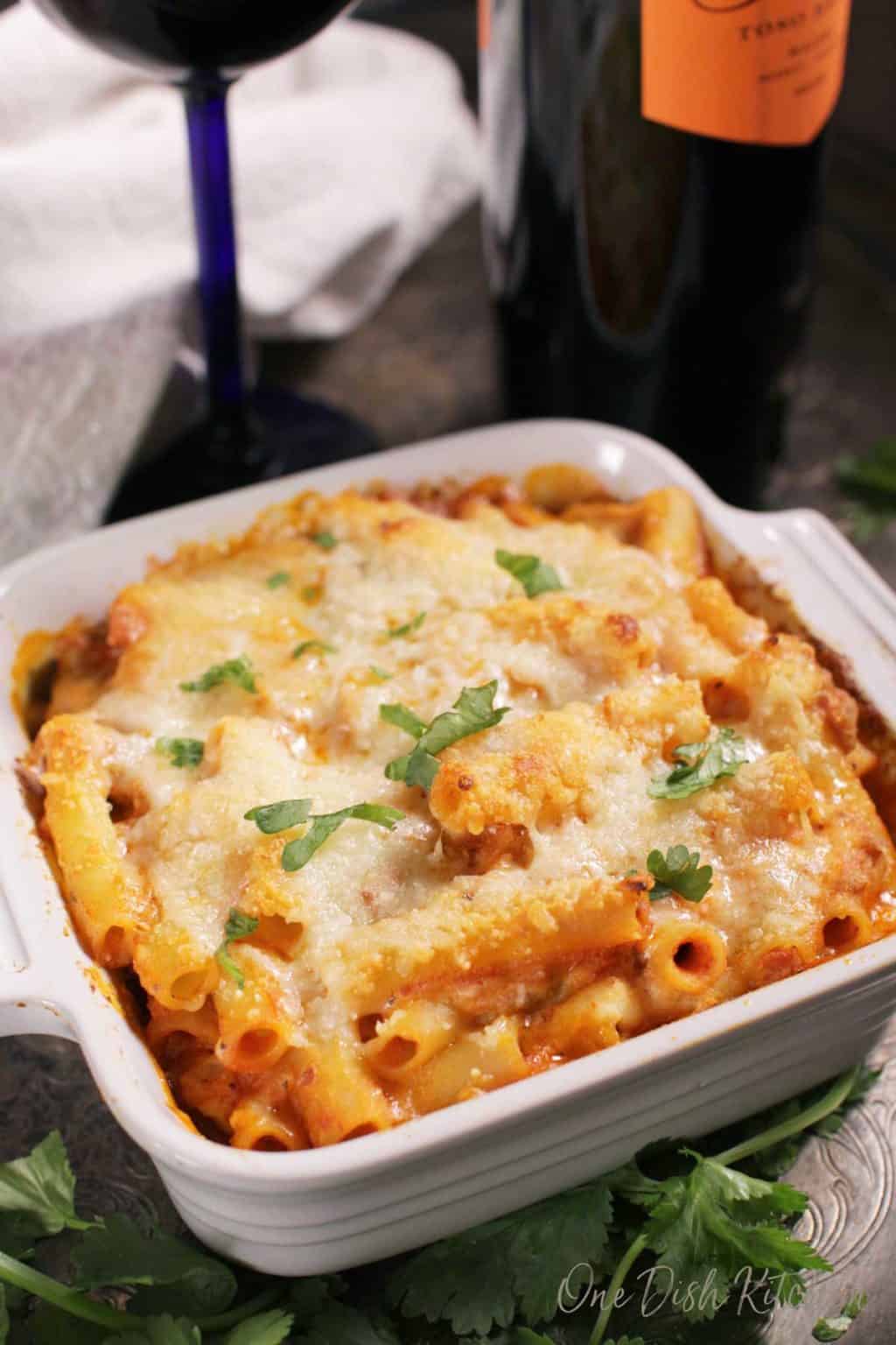 Easy Baked Ziti Recipe Single Serving One Dish Kitchen