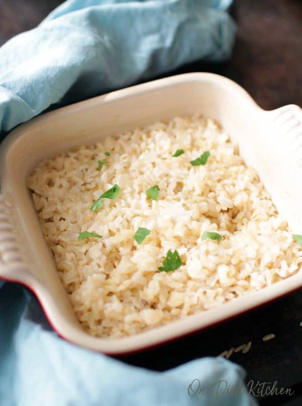 Easy Baked Brown Rice Recipe | Single Serving | One Dish Kitchen