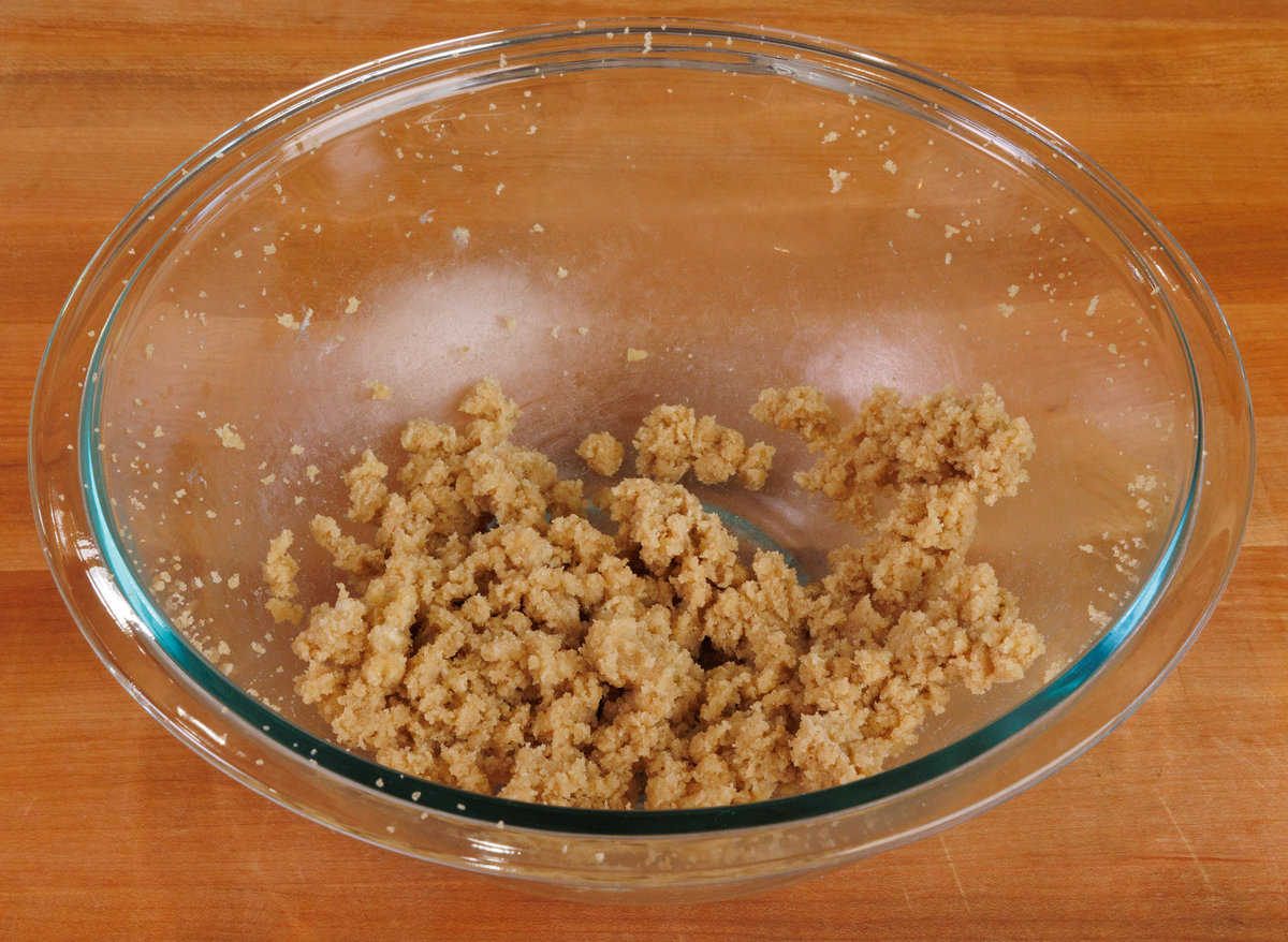 softened butter and brown sugar in a mixing bowl.