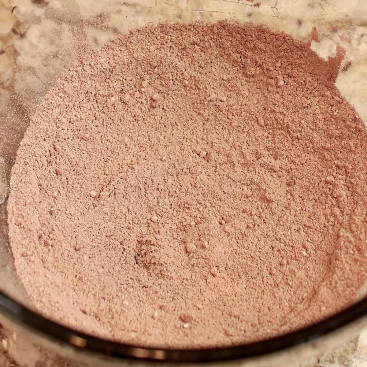 homemade dry brownie mix in a bowl.