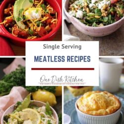 four photos of meatless meals