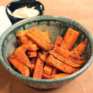 a small bowl filled with sweet potato fries