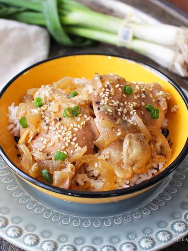 a bowl of orange chicken.