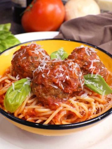 Easy Spaghetti and Meatballs For One