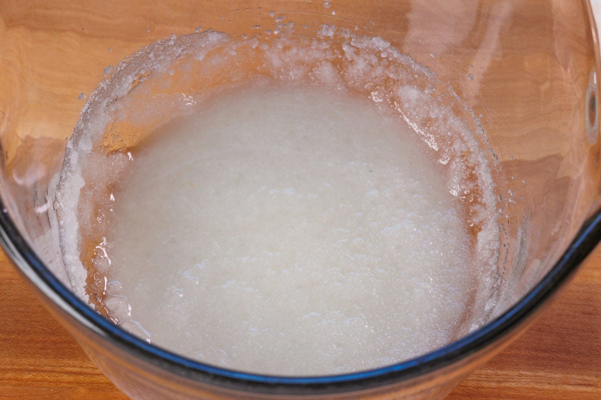 sugar and oil in a mixing bowl.