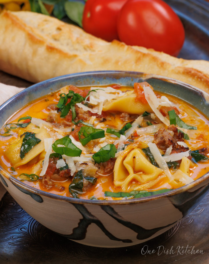 Tortellini Soup For One - One Dish Kitchen