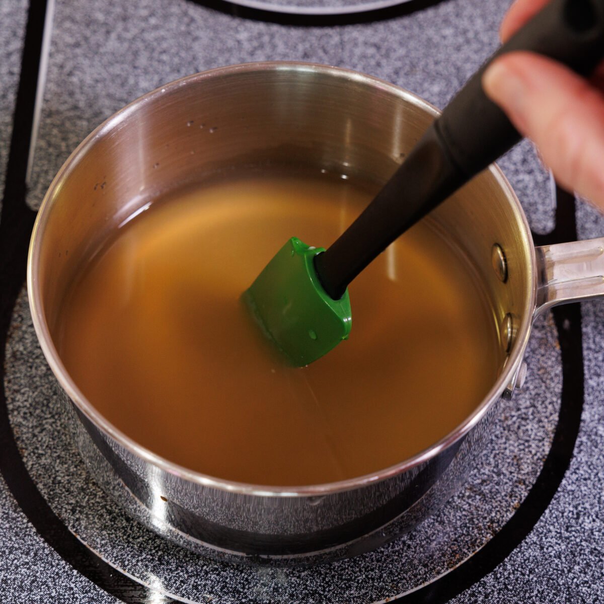 pickling liquid in a small saucepan.
