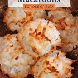 coconut macaroons in a brown bowl.