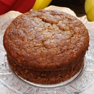 a small loaf of banana bread.