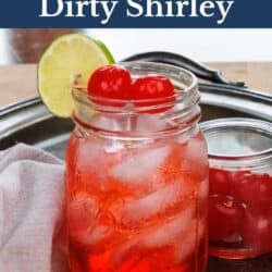 a dirty shirley on a silver tray.