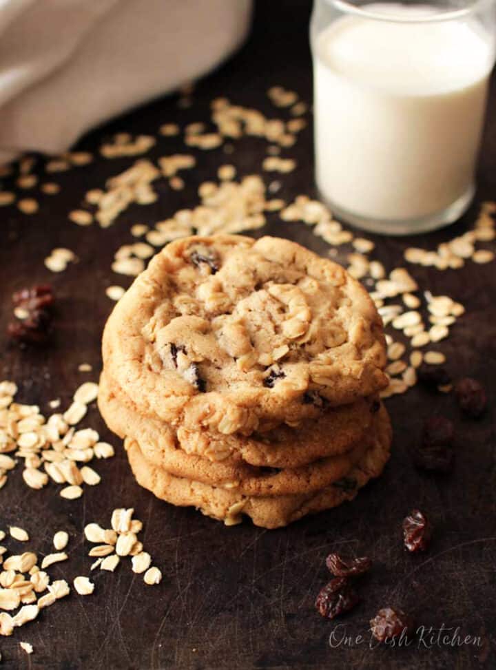 Small Batch Oatmeal Raisin Cookies - One Dish Kitchen