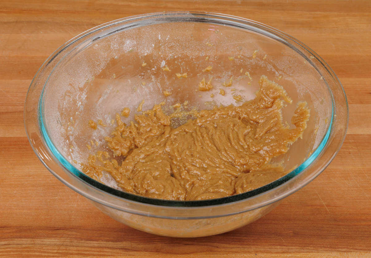 cookie batter in a mixing bowl