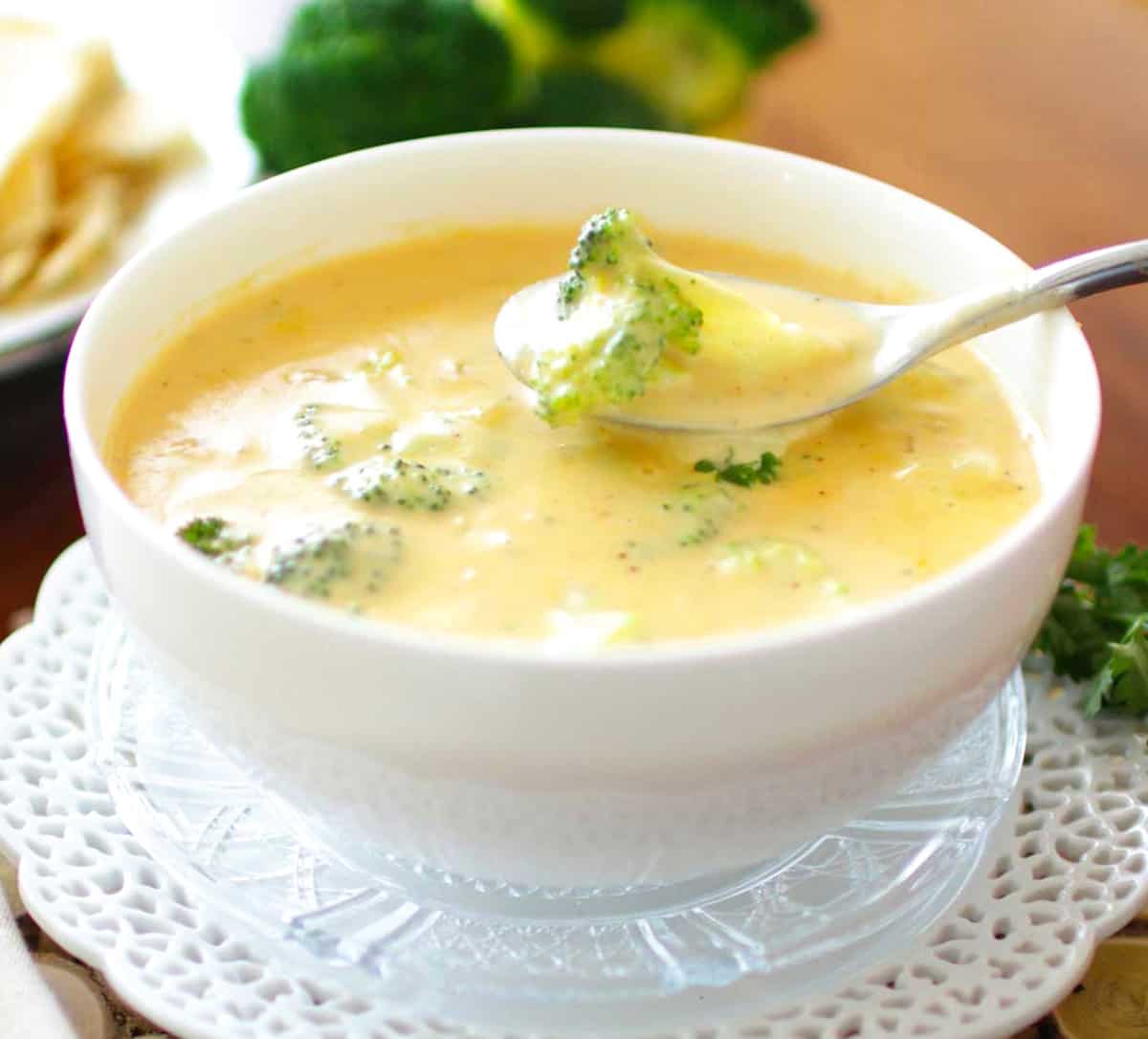 Broccoli Cheddar Soup For One One Dish Kitchen   Broccoli Cheddar Soup One Dish Kitchen Square 2 