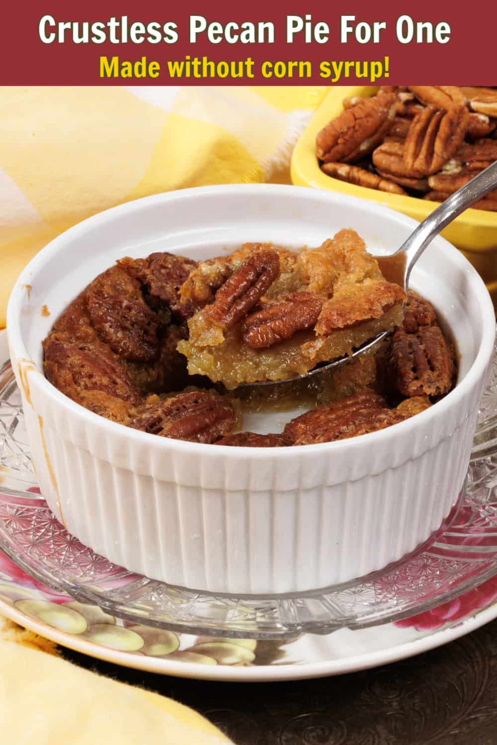 Crustless Pecan Pie Without Corn Syrup For One One Dish Kitchen