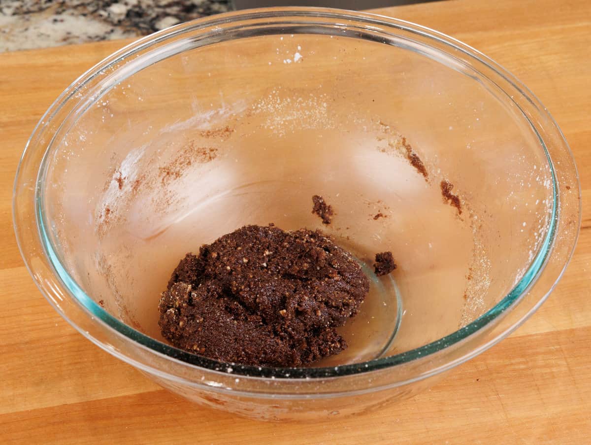 rum balls batter in a large mixing bowl