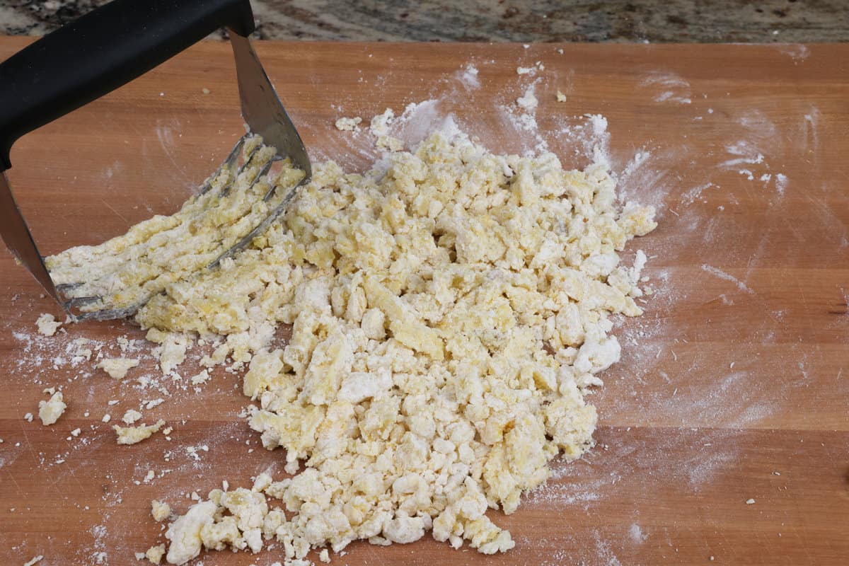 gnocchi dough on a wooden cutting board