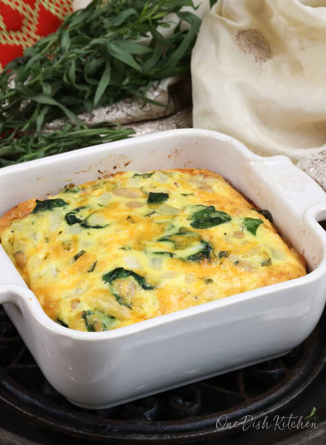 Crustless Coronation Quiche For One - One Dish Kitchen