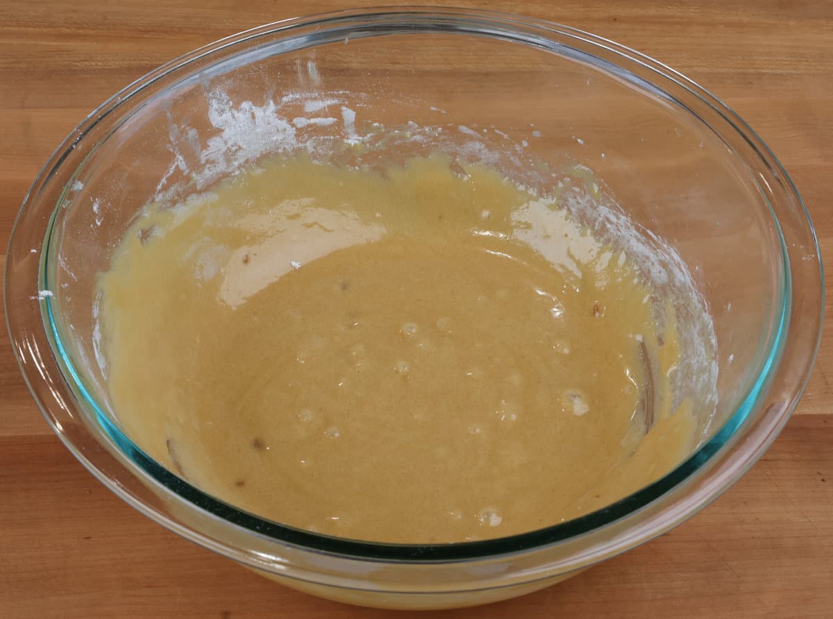 blondie batter in a mixing bowl.