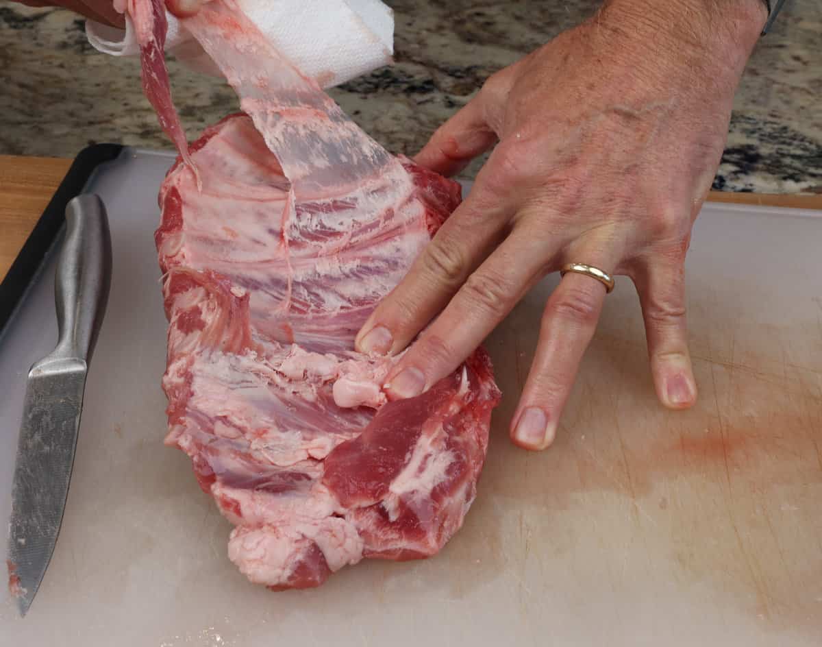removing the membrane from baby back ribs