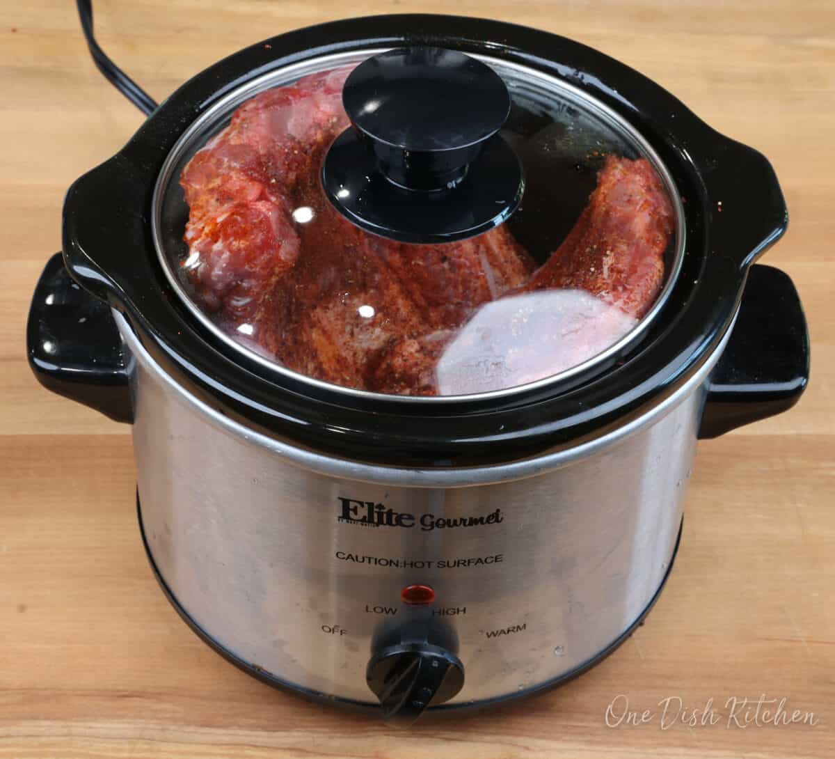 Slow Cooker Ribs Recipe | Single Serving | One Dish Kitchen