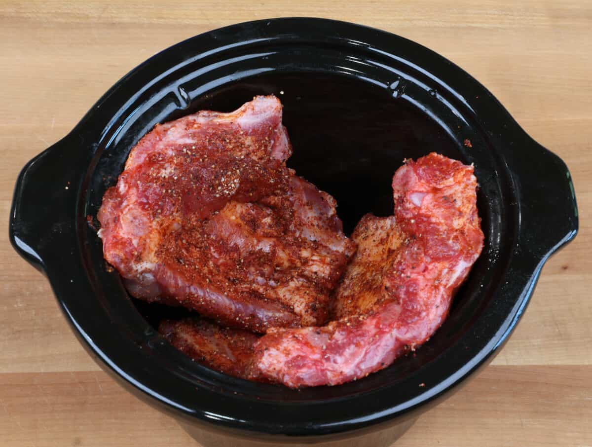 ribs in a slow cooker.