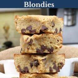 four blondies stacked on top of each other.