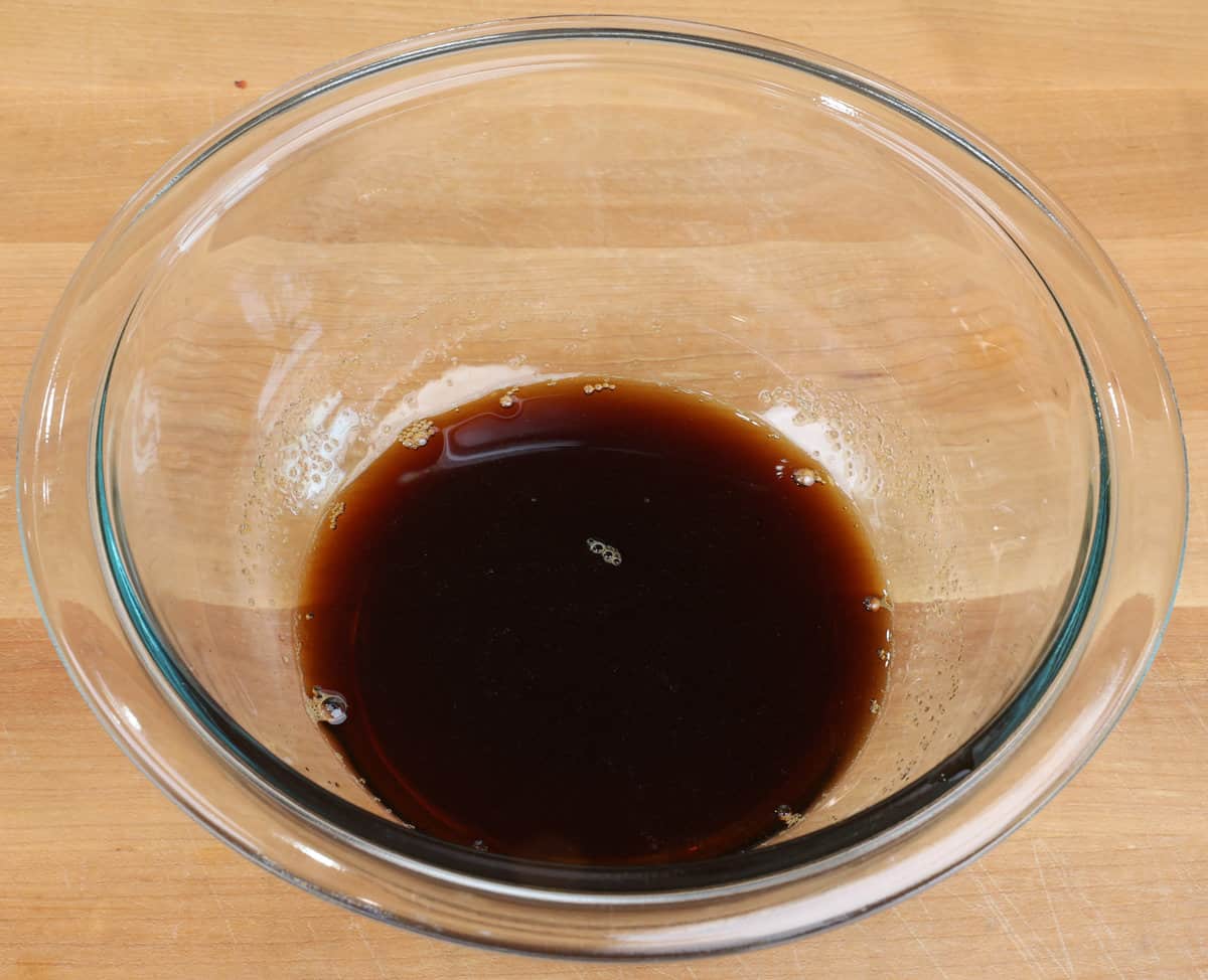 soy sauce, water, and brown sugar in a small bowl.