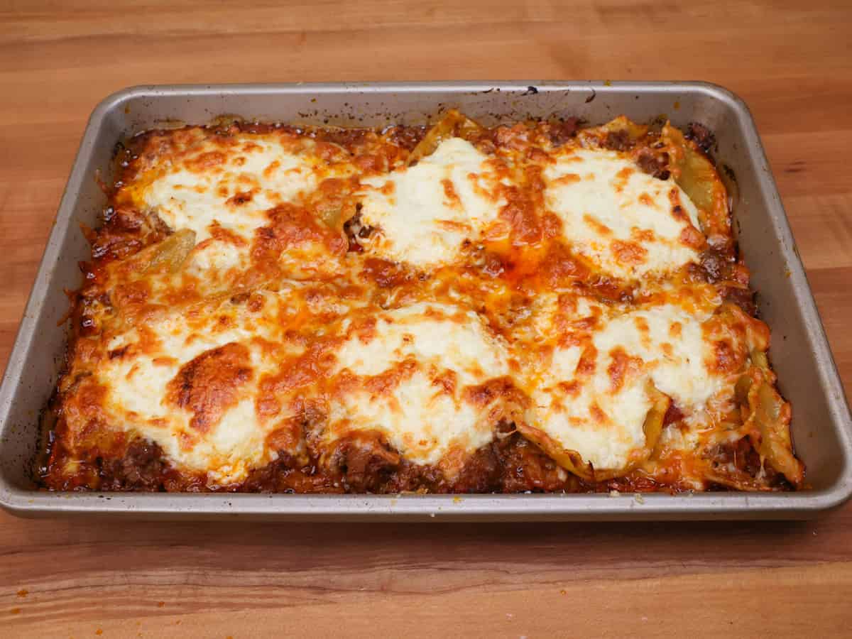 a small sheet pan lasagna.