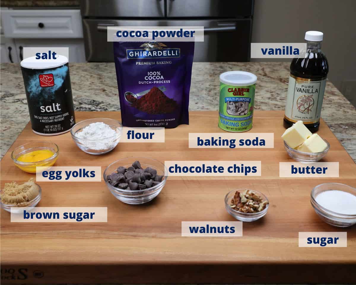 brookie ingredients on a kitchen counter.