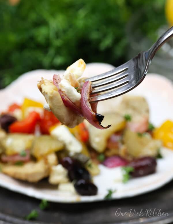 Sheet Pan Greek Chicken For One - One Dish Kitchen