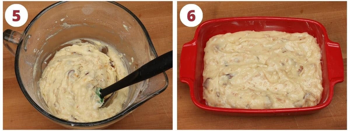 two photos showing how to make italian cream cake frosting.