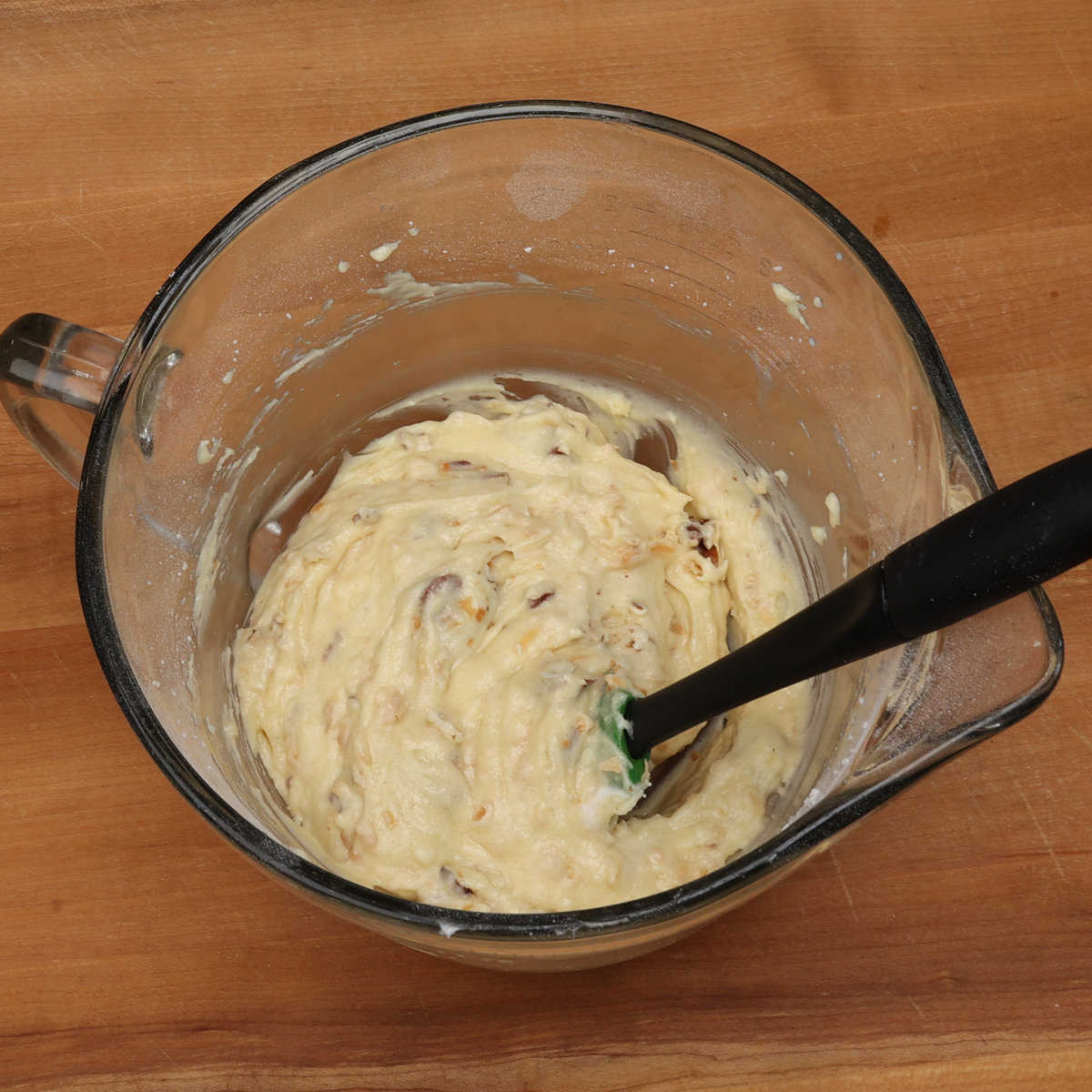 italian cream cake batter in a mixing bowl.